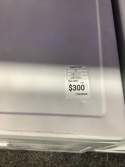 Kenmore gas dryer Side x Side 29”