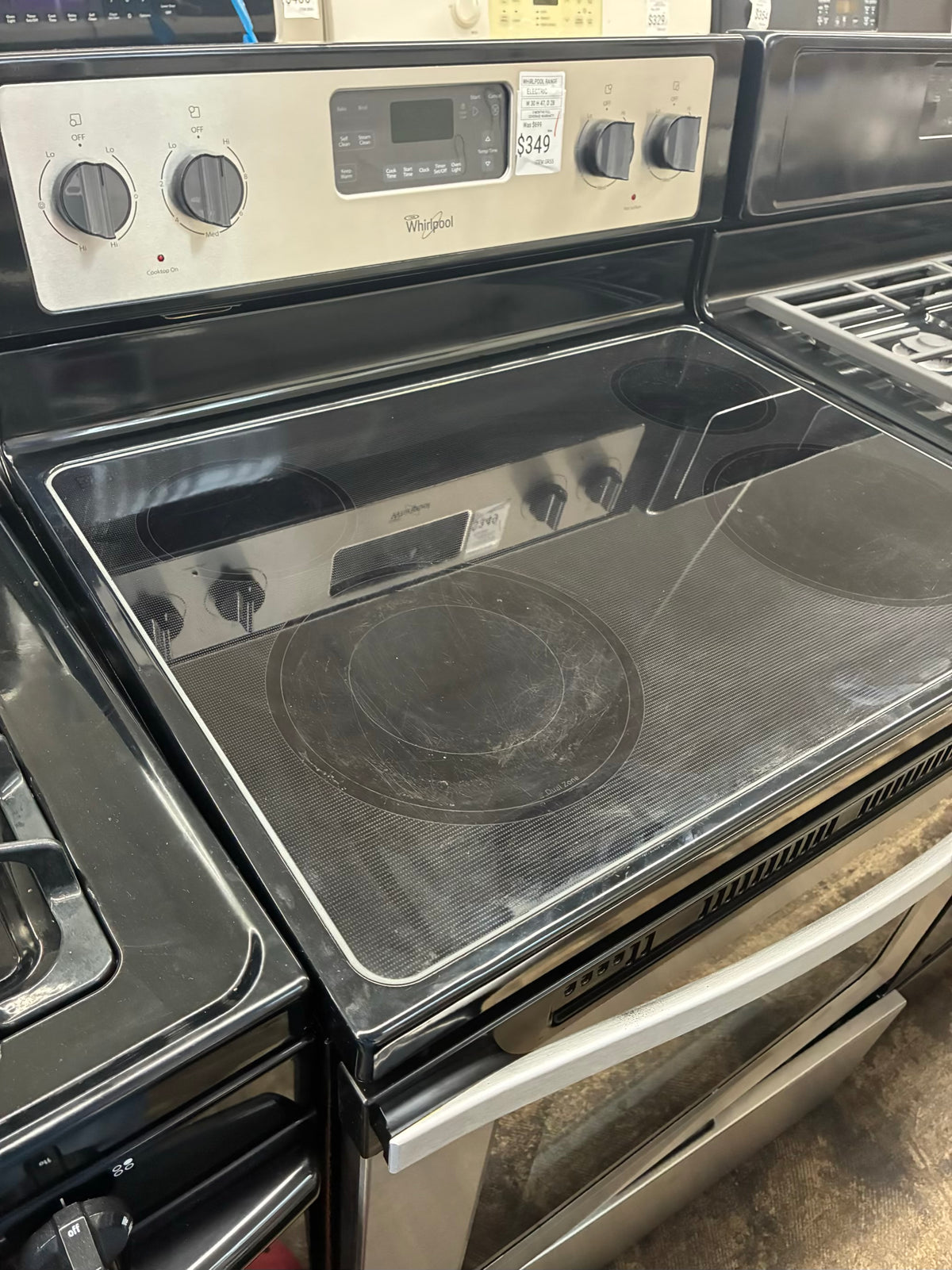 Whirlpool electric range stainless steel 30”