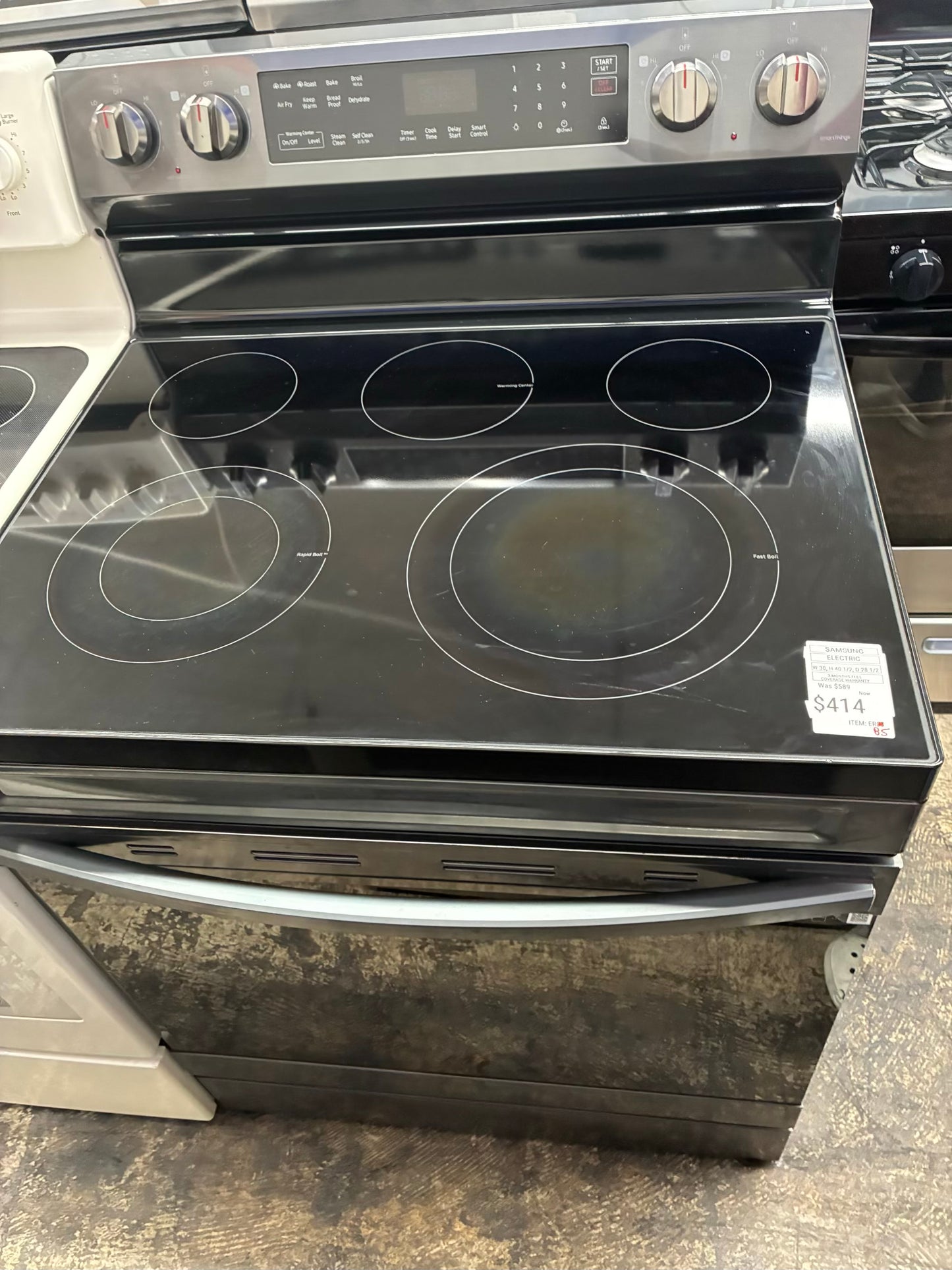 Samsung electric range stainless steel 30”  slate