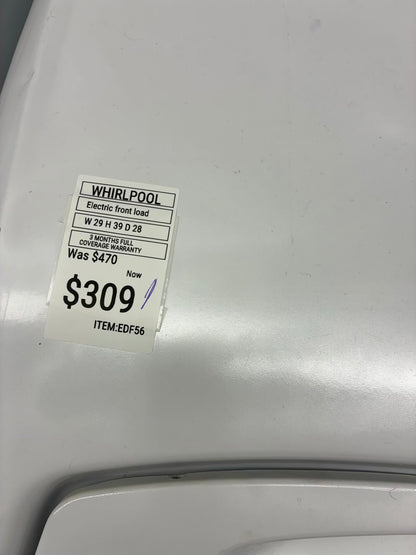Whirlpool electric dryer 29” large capacity white