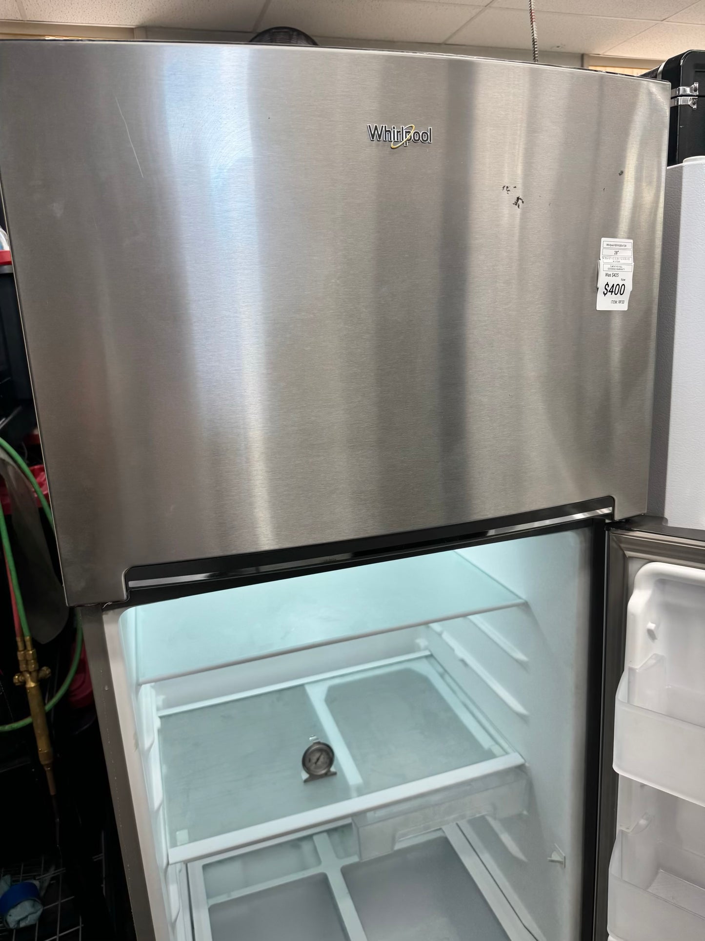 Whirpool top freezer stainless steel 28 inch