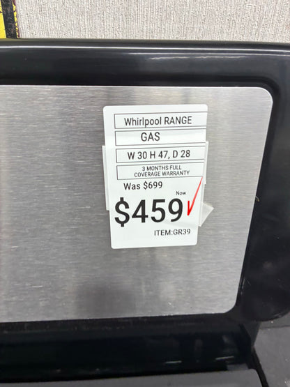 Whirlpool Gas Range Stainless Steel 4 Burners 30”