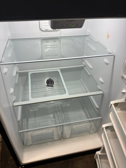 Whirlpool Top Freezer Refrigerator 30” black