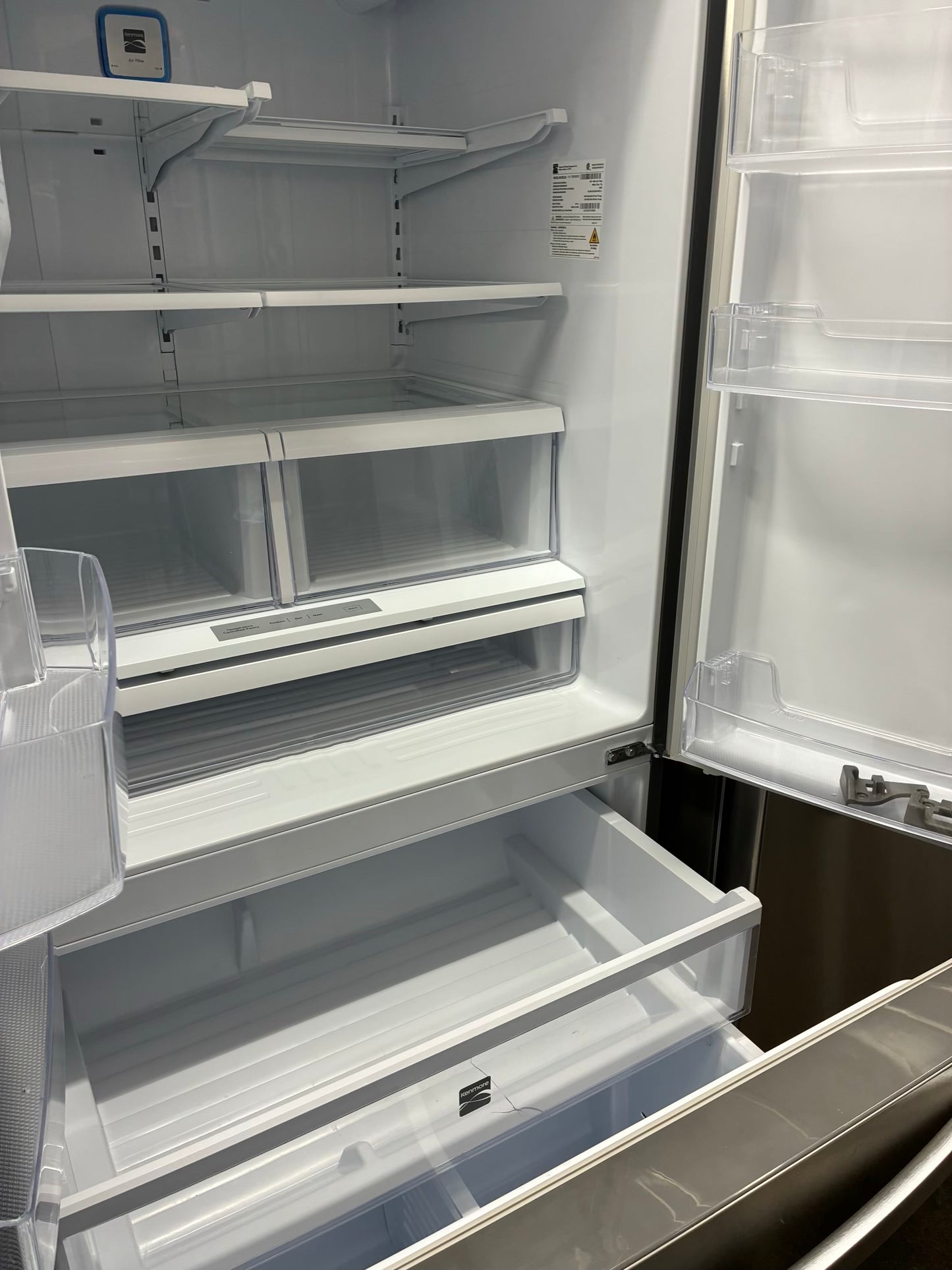 Kenmore French door refrigerator stainless steel 36” ice maker water dispenser