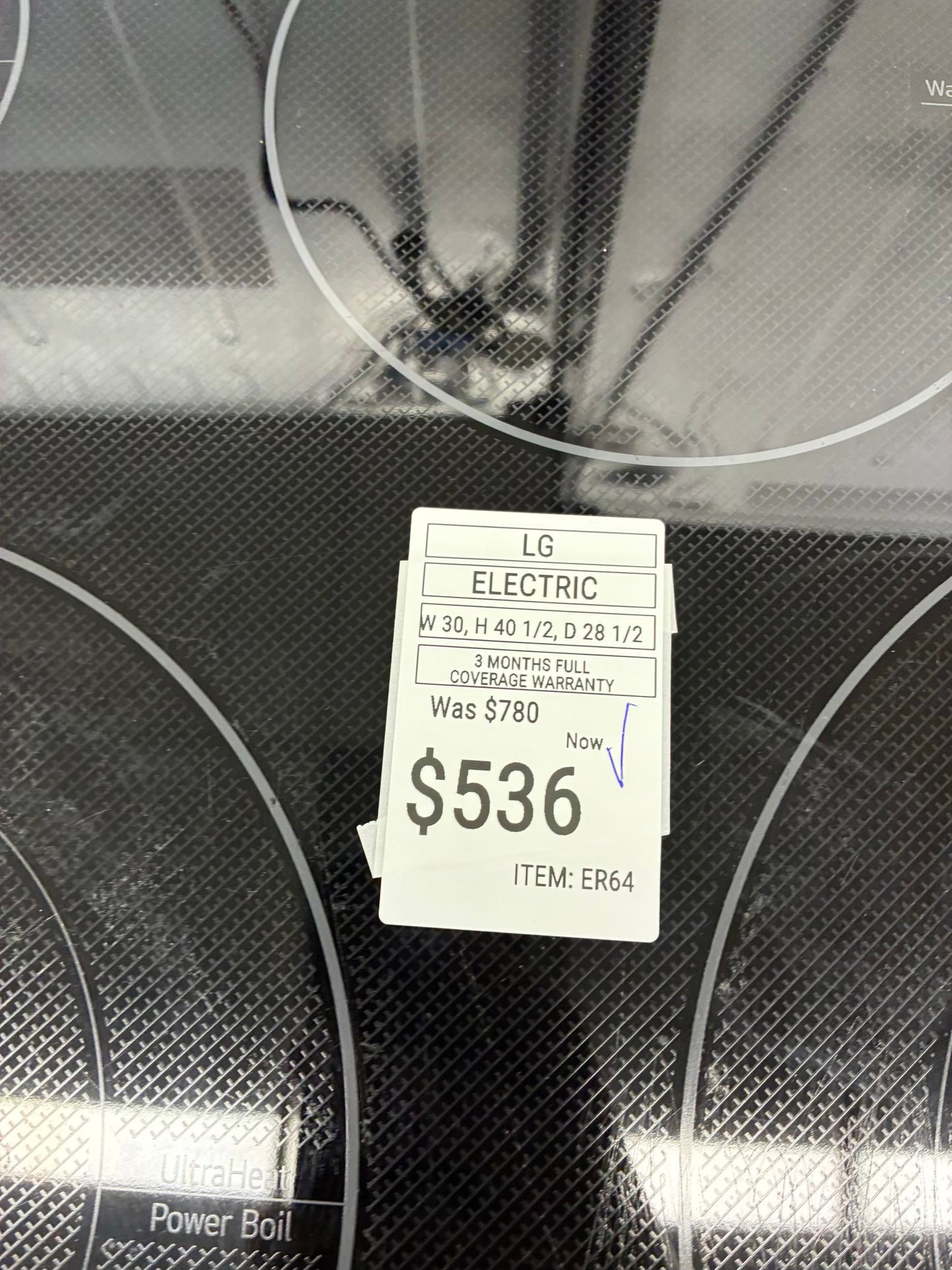 LG electric range black 5 burners 30”