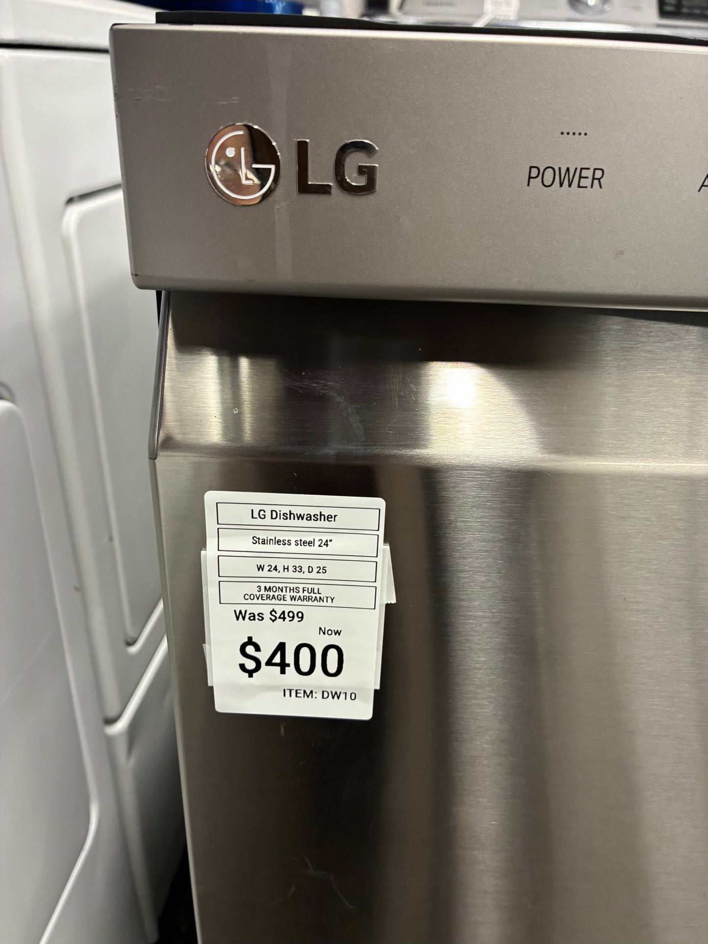 LG Dishwasher 24” stainless steel