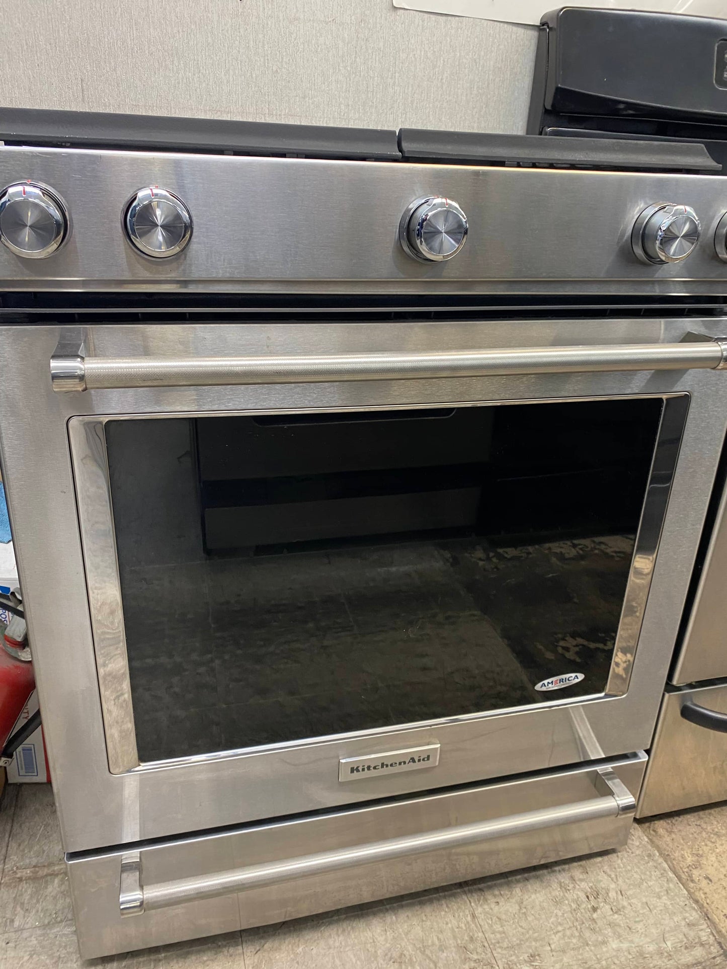 KitchenAid gas range stainless steel slide in 5 burner 30”