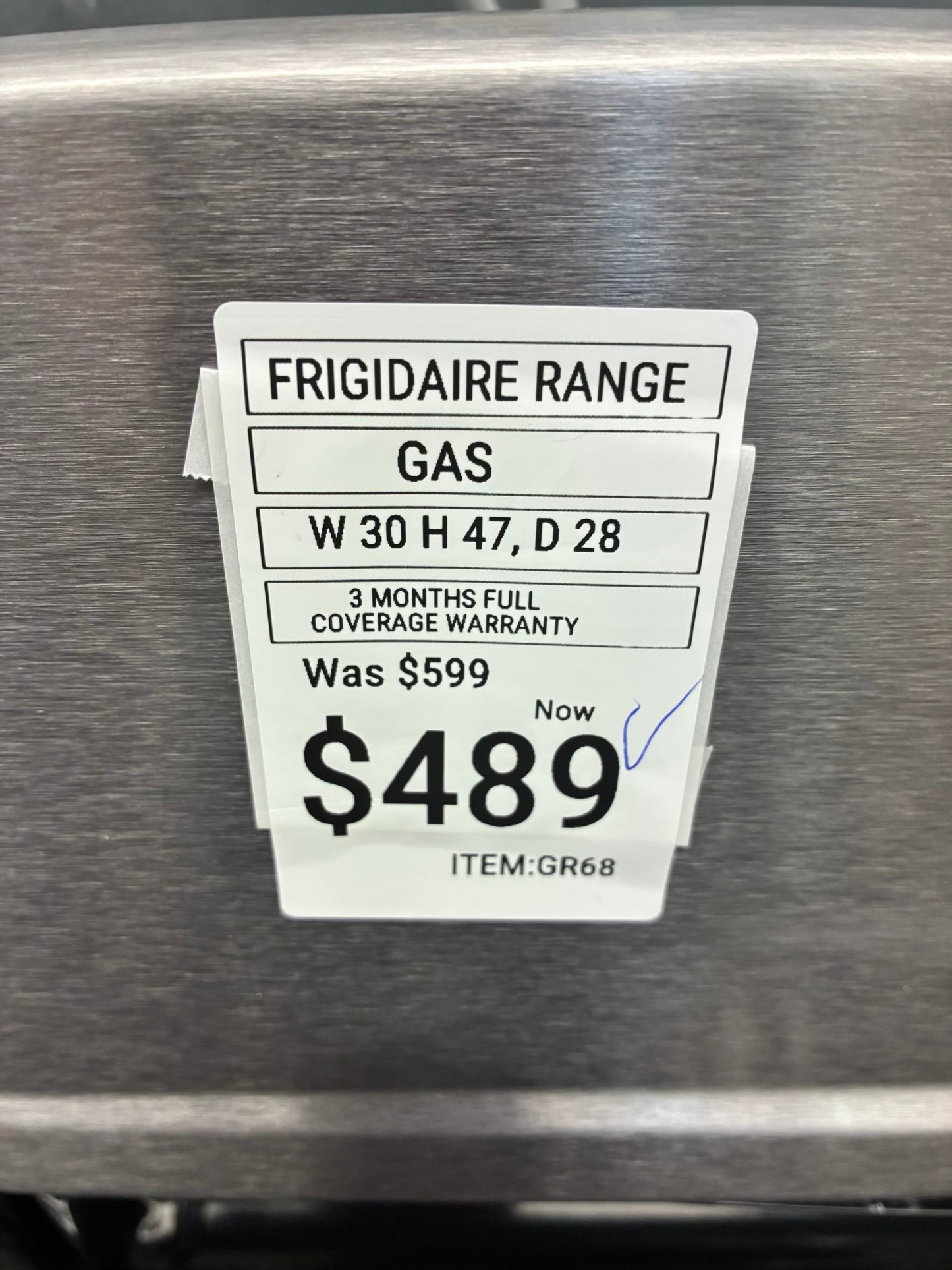 Frigidaire Gas Range Stainless Steel 5 Burners 30”