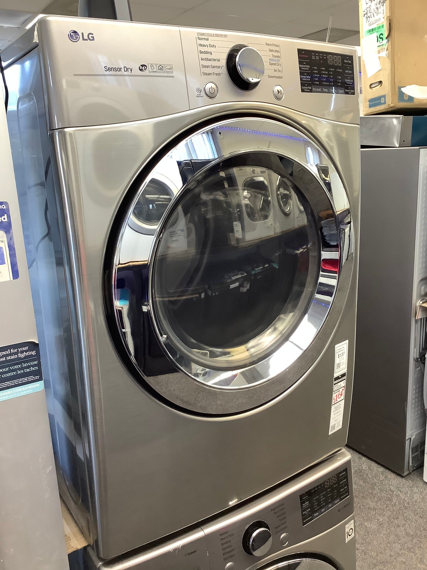 LG direct drive high efficiency thruebalance and electric dryer stainless steel front load ,stackable or side by side