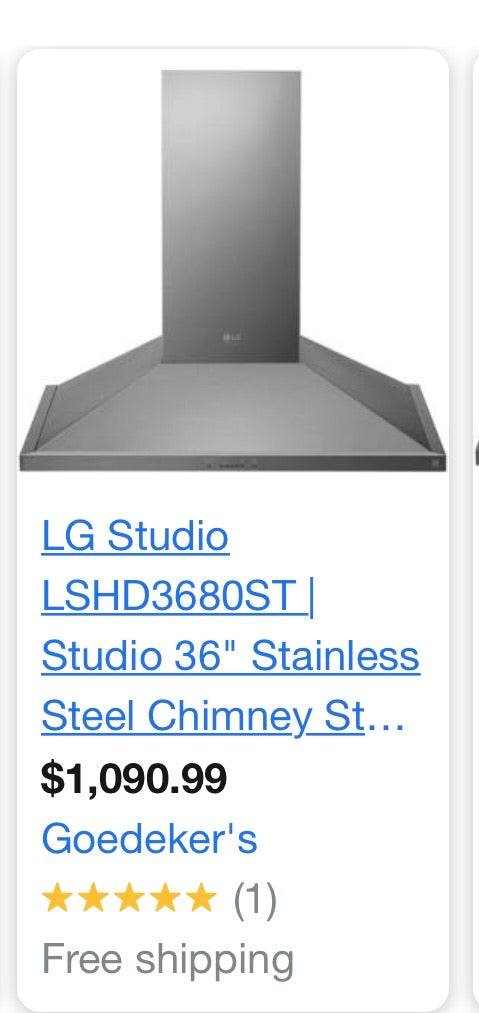 Lg studio 36  stainless steel chimney new