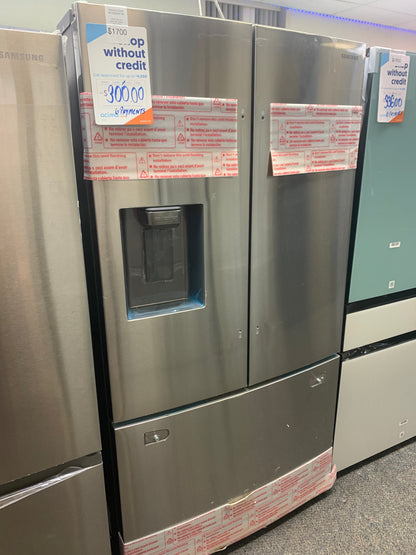 Samsung French Door Refrigerator 35.75 in. W 27 cu. ft. 3-Door in Fingerprint Resistant Stainless Steel, Standard Depth M: RF27T5201SR