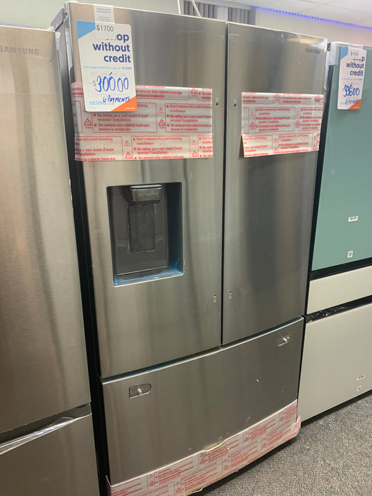 Samsung French Door Refrigerator 35.75 in. W 27 cu. ft. 3-Door in Fingerprint Resistant Stainless Steel, Standard Depth M: RF27T5201SR